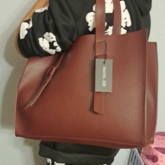 Rachel Zoe Handbags - Rachel Zoe Burgundy Tote Bag VEGAN LEATHER WITH TAGS